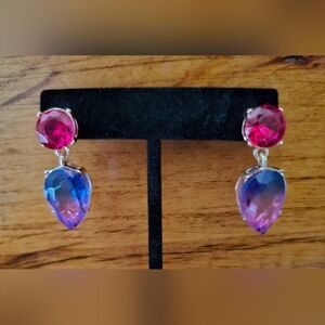 Elegant Pink/Blue/Purple Dangle Earrings